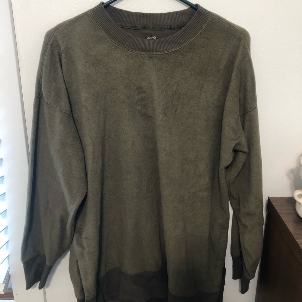 Aerie Velvet Forest Green Sweatshirt